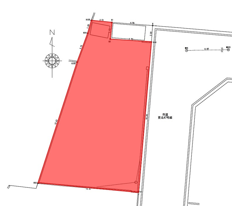 稲里町中氷鉋　売土地の区画図|08/30 16:02