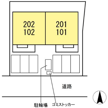 サニーフラット岡Ⅱの駐車場