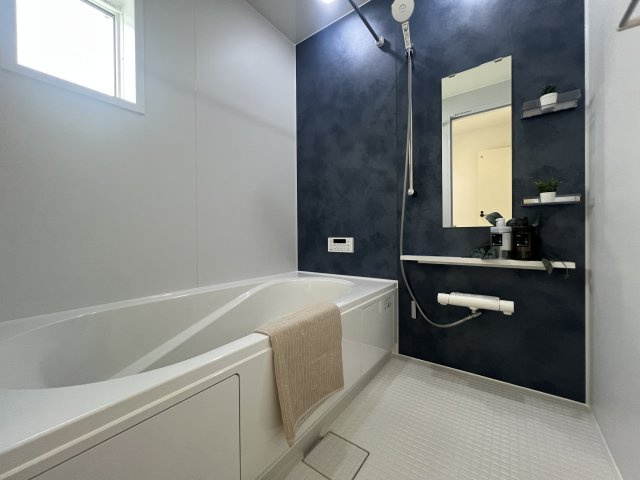 一周まわって平屋の良さは戸建なのにワンフロア！【大和市福田】新築戸建の浴室|お風呂です