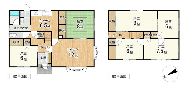 春採4丁目◎静かで落ち着いた環境で広々とした6LDK中古住宅♪の間取り