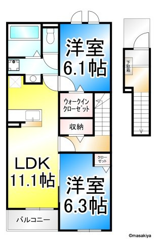 プレシャス・アイルの間取り|家賃割10％　割引期間は契約開始日より23ヶ月後の末日迄。