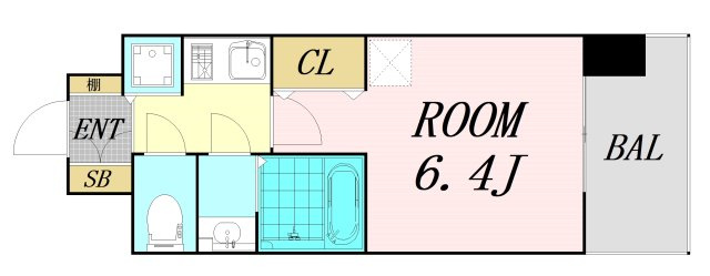 エイペックス心斎橋東　仲介手数料無料の間取り