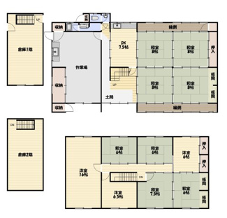 【間取り】 | 滋賀県長浜市三田町　中古戸建　作業場・倉庫付き