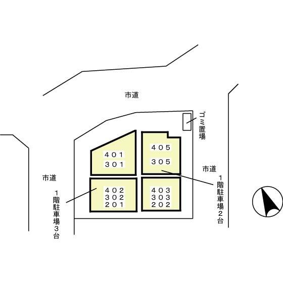 フラッツ・シゲの区画図