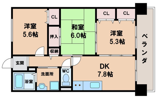 【間取り】 | コーシャハイツ相生 3棟