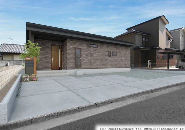 前橋市朝倉町４丁目　限定1棟　ブルーミングガーデン　新築建売の外観パース|同仕様パース