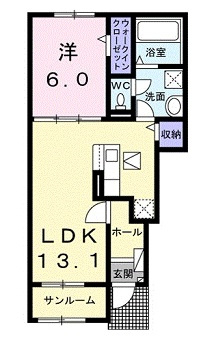 安芸高田市吉田町常友のアパートの間取り