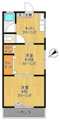 ２０５号室の間取り/２Ｋ