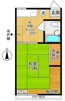 ２０２号室の間取り