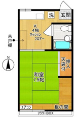 ２０２号室の間取り