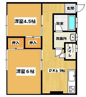 久留米市荒木町藤田のアパートの間取り