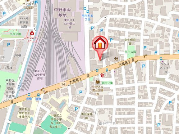 ラクラス中野弥生町の地図