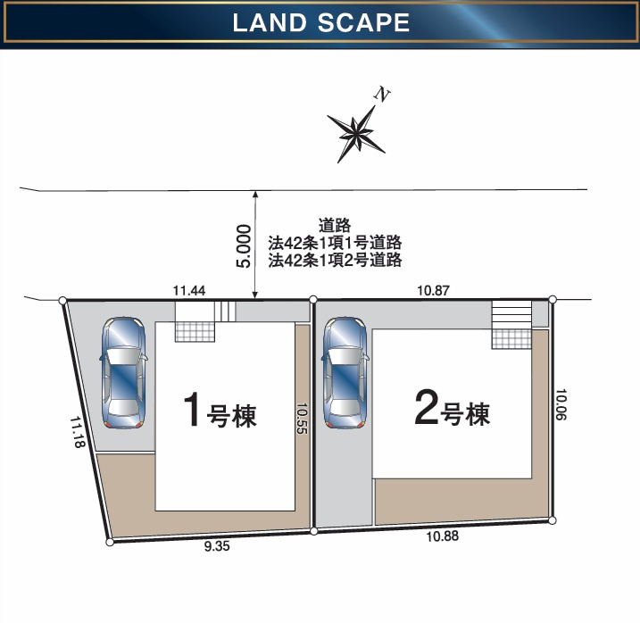 CRADLE GARDEN 東村山市青葉町第24　全２棟の区画図