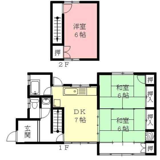 岐阜市岩崎の一戸建ての間取り