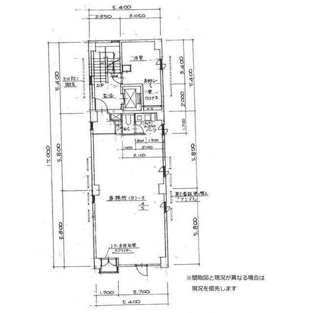 岐阜市加納清野町の事務所の間取り