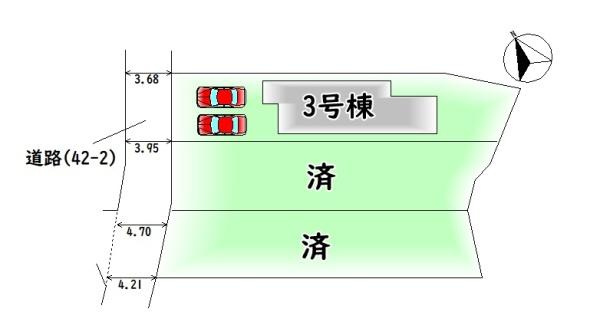 【区画図】 | 全3棟・カースペース2台分♪