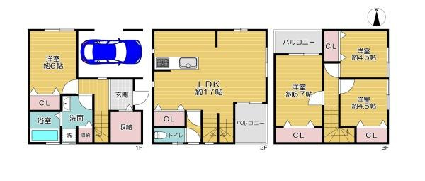 【間取り】 | 守口市大久保町3丁目　中古戸建