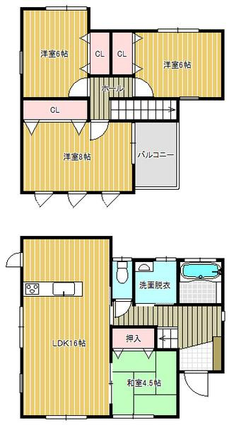 海南市阪井　中古戸建の間取り
