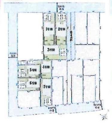 碧南入船町7丁目　全7棟・2号棟の区画図|2号棟です。