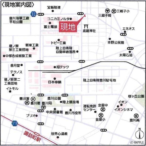 豊川市大崎町第7　全4棟・1号棟のその他|現地案内図です。