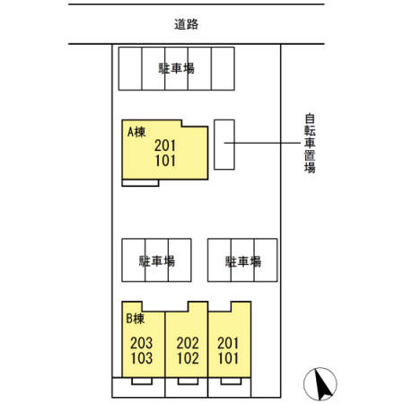 ルミエール松久Ｂの区画図