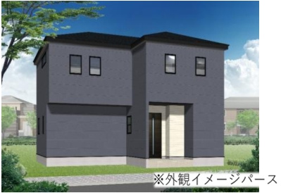 越谷市弥栄町新築戸建ての外観パース|ZEH水準住宅です♪