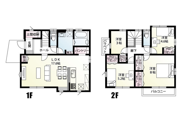 《1号棟　区画図》駐車2台可能です！