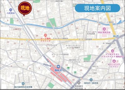 仲介手数料無料　所沢市西所沢2丁目・新築全1棟の地図