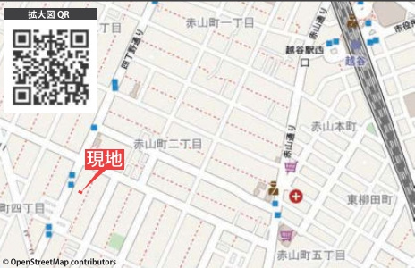 越谷市宮本町新築戸建ての地図