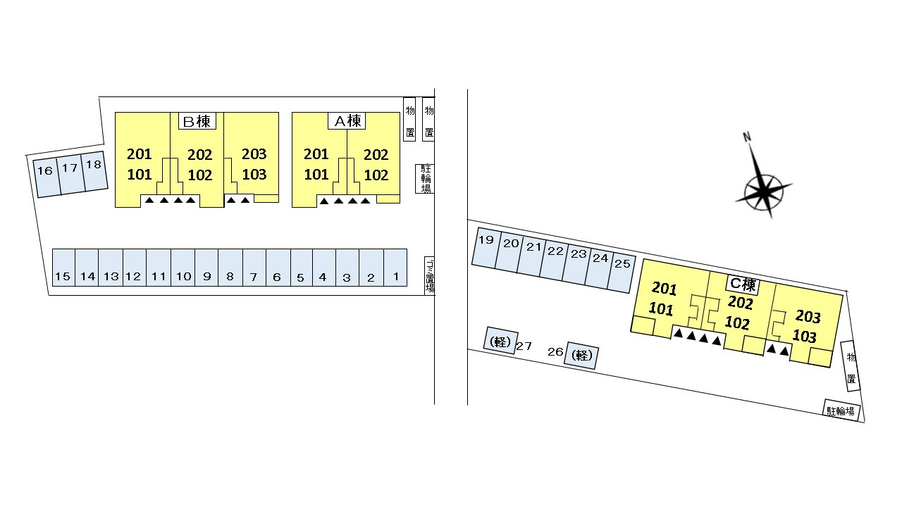 シャルム　Ｃの区画図