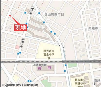 越谷市谷中町新築戸建ての地図
