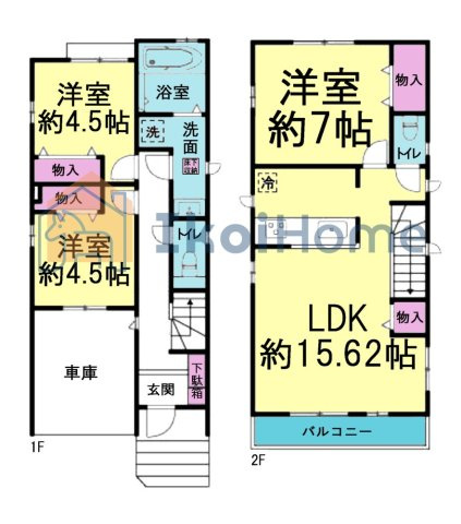 明石市太寺天王町　新築戸建の間取り|【ホームページに現地動画掲載中】●年中無休：当日予約可●2階LDKの間取りで陽当たり良好！