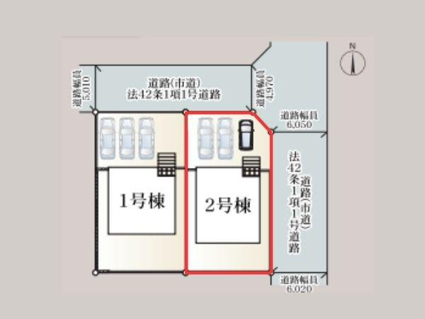 光吉第3-2号棟の区画図|※図面と現況が異なる場合は現況を優先させていただきます。