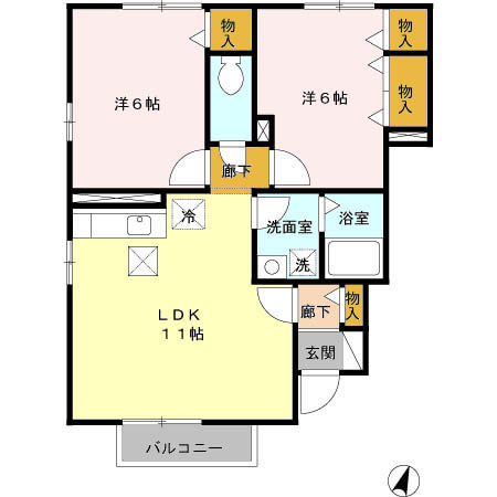 ロマーシュ　Aの間取り