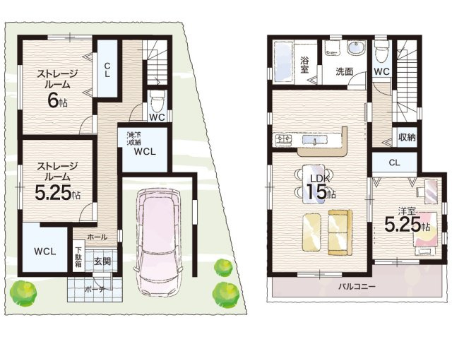 高石市取石　新築一戸建ての間取り|1号地
