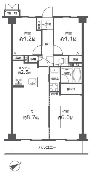 クリオ赤塚壱番館の間取り