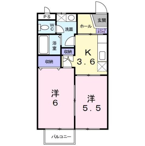 【間取り】 | ラフォーレ大治田２