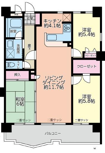 【間取り】 | ドメス稲田堤 |  