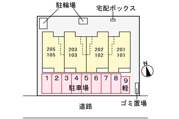ルミエール伏見の駐車場