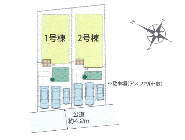 仲介手数料無料　北本市西高尾2丁目　新築戸建　全１棟の区画図