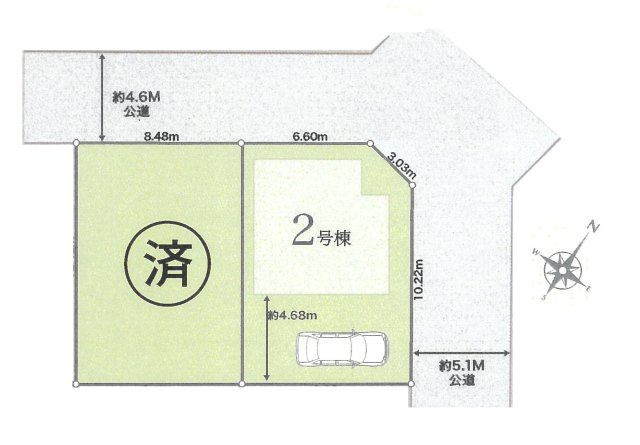 仲介手数料無料　北本市西高尾７丁目　新築戸建　全２棟の区画図