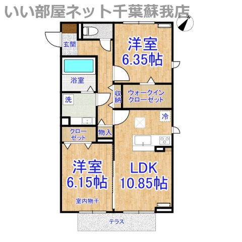 サンクレールＡＢ　Ａの間取り|ひと味違う？不動産屋のイメージを変えたい！『いい部屋ネット千葉蘇我店』へ是非お越しください♪