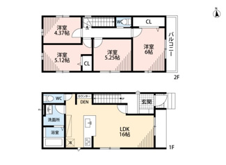 【間取り】 | 高槻市東上牧3丁目1期1号地　　新築戸建