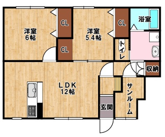 【間取り】 | クレスト大堀