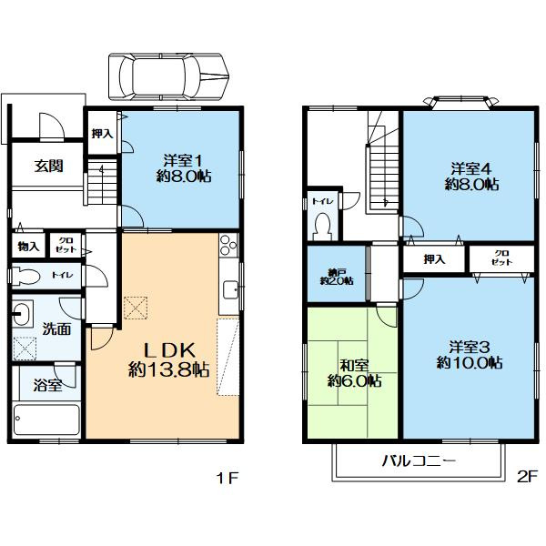 旗塚通4丁目戸建の間取り