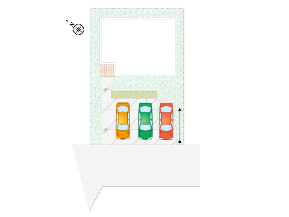 【２号棟　区画図】土地面積50坪以上。ファイブイズホームの物件には外水道が付いている為、ガーデニングで育てているお花に水を上げたり洗車をする際にも役立ちます。