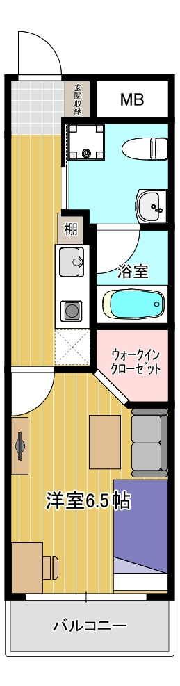 エグゼK&KⅡの間取り|1K
