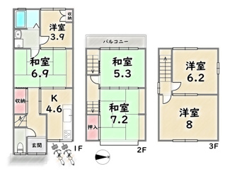 【間取り】 | 右京区山ノ内瀬戸畑町