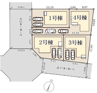 【区画図】 | うるま市江洲（全4棟）ラスト3号棟 | 3号棟　