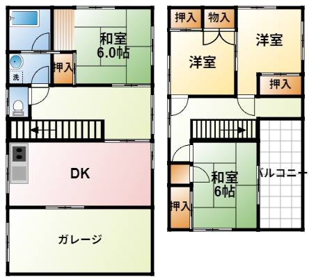 山武市松ヶ谷中古戸建の間取り
